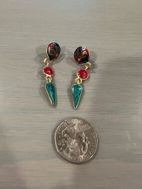 Vintage Retro Abstract Multicolor Dangly Earrings